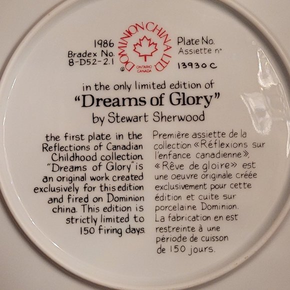 Stewart Sherwood China Plate "Dreams of Glory" - Picture 3 of 3